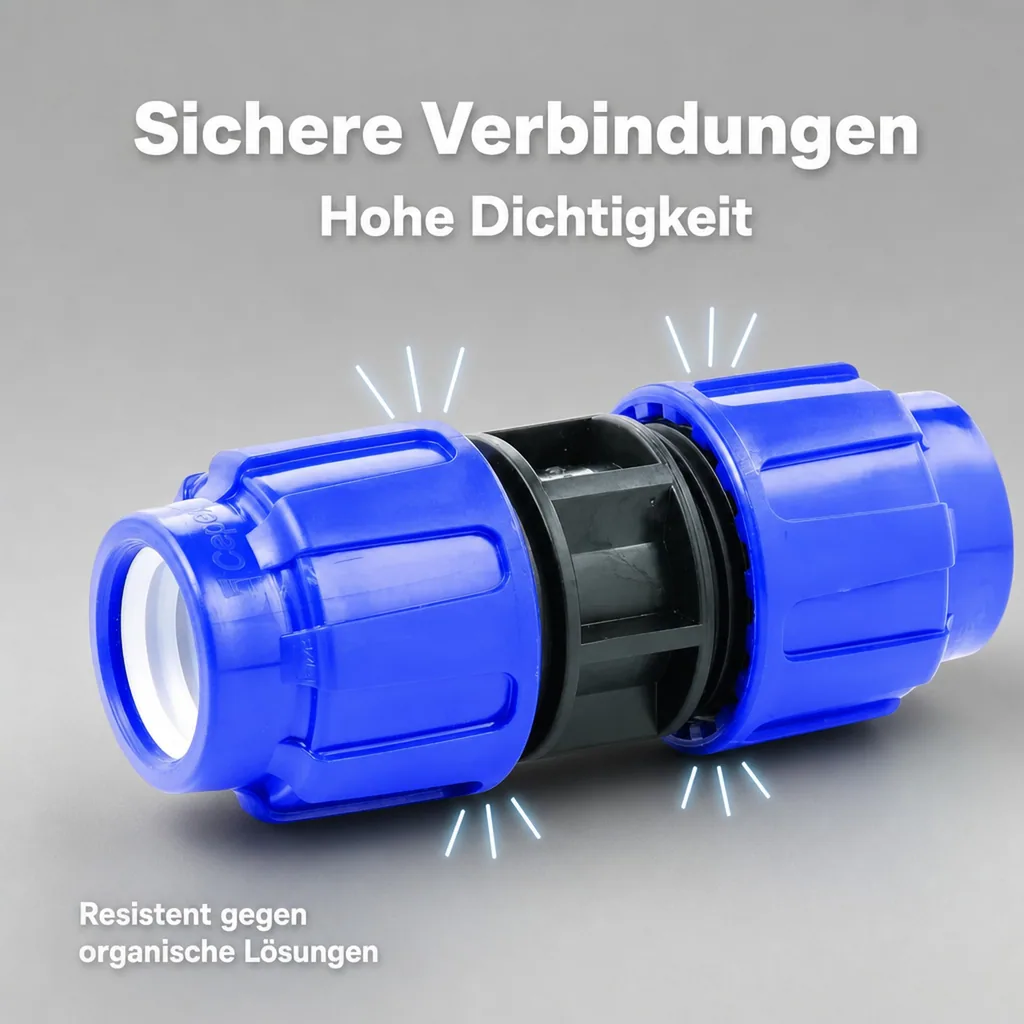 PP PE Rohr Verschraubung Kupplung Muffe 40 x 40