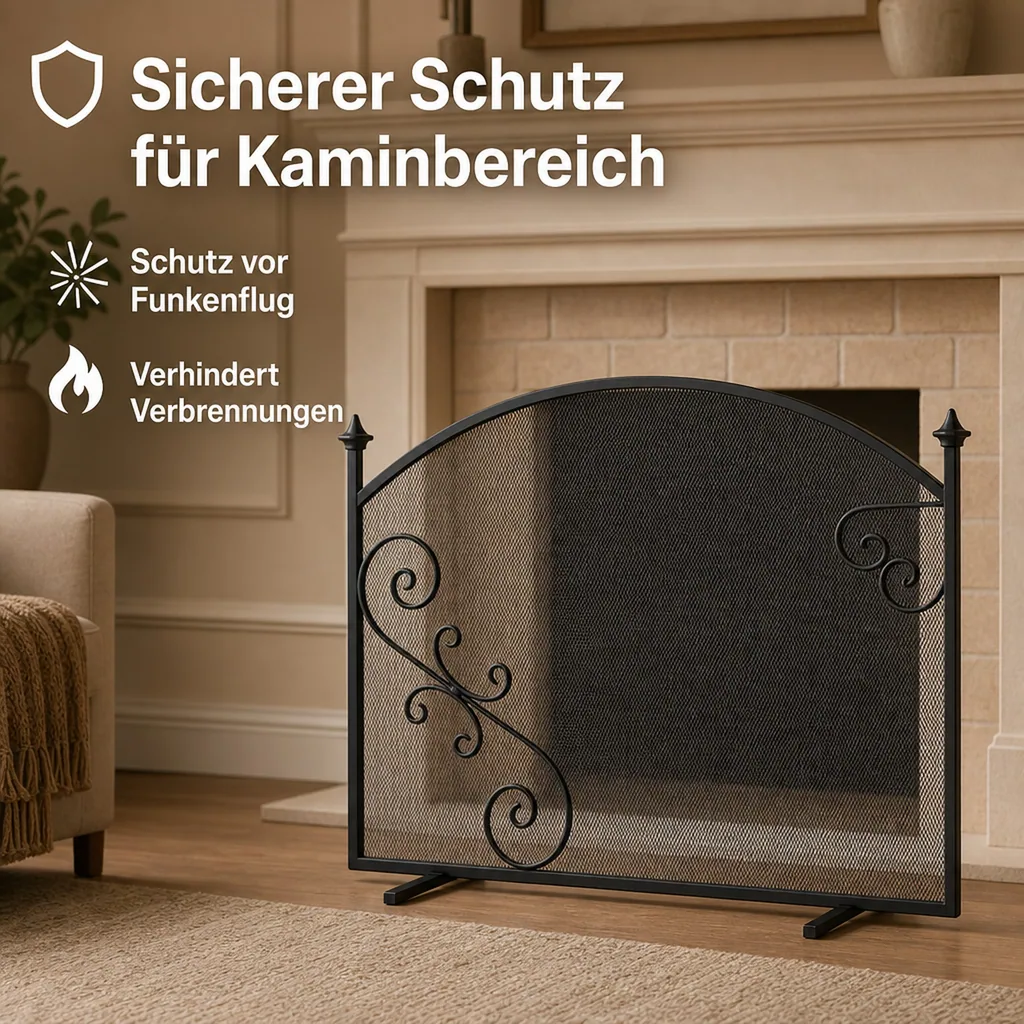 Kaminschutz, Kamin Gitter, Funkenschutz, Sicherheitsgitter Kamin