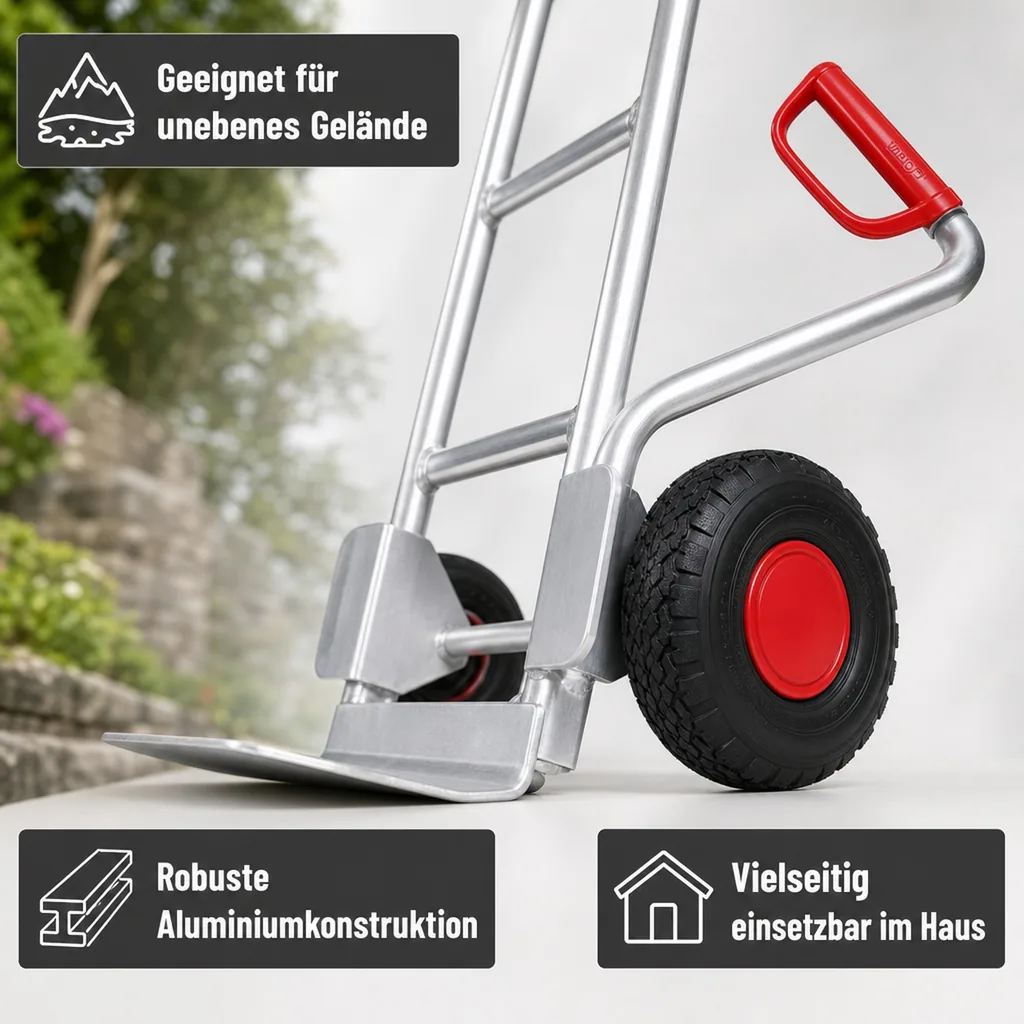 Sackkarre, Alu Sackkarre, Luftbereifung, 200kg Traglast