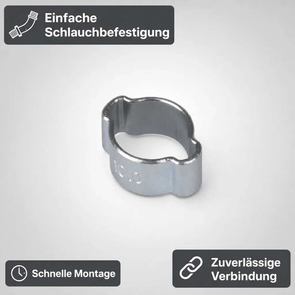 Ohr Schellen, Klemmschellen 5-7mm, 2 Ohr Schelle, W1, verzinkt