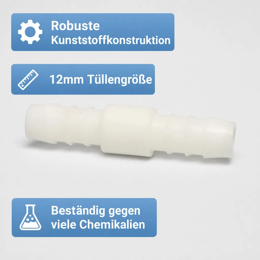 Schlauchverbinder 12mm, Kunststoff