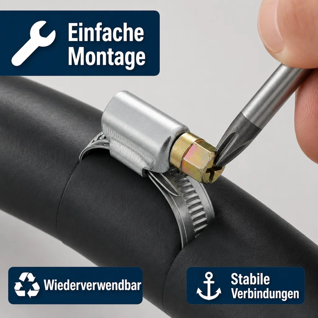 Schlauchschellen Edelstahl, 12-20 mm, W2, DIN 3017