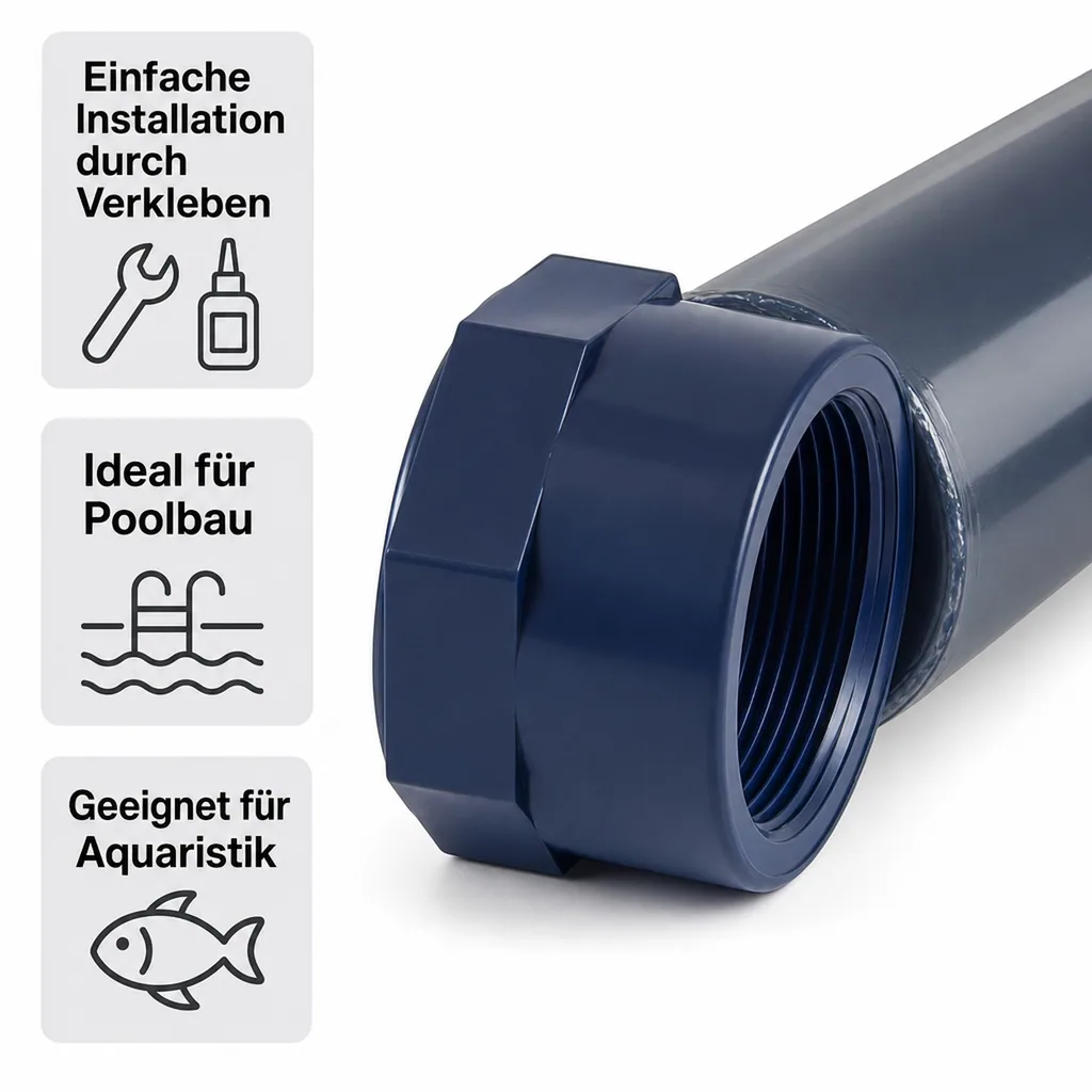 PVC Kappe 1/2 Zoll, Klebefitting, PN10