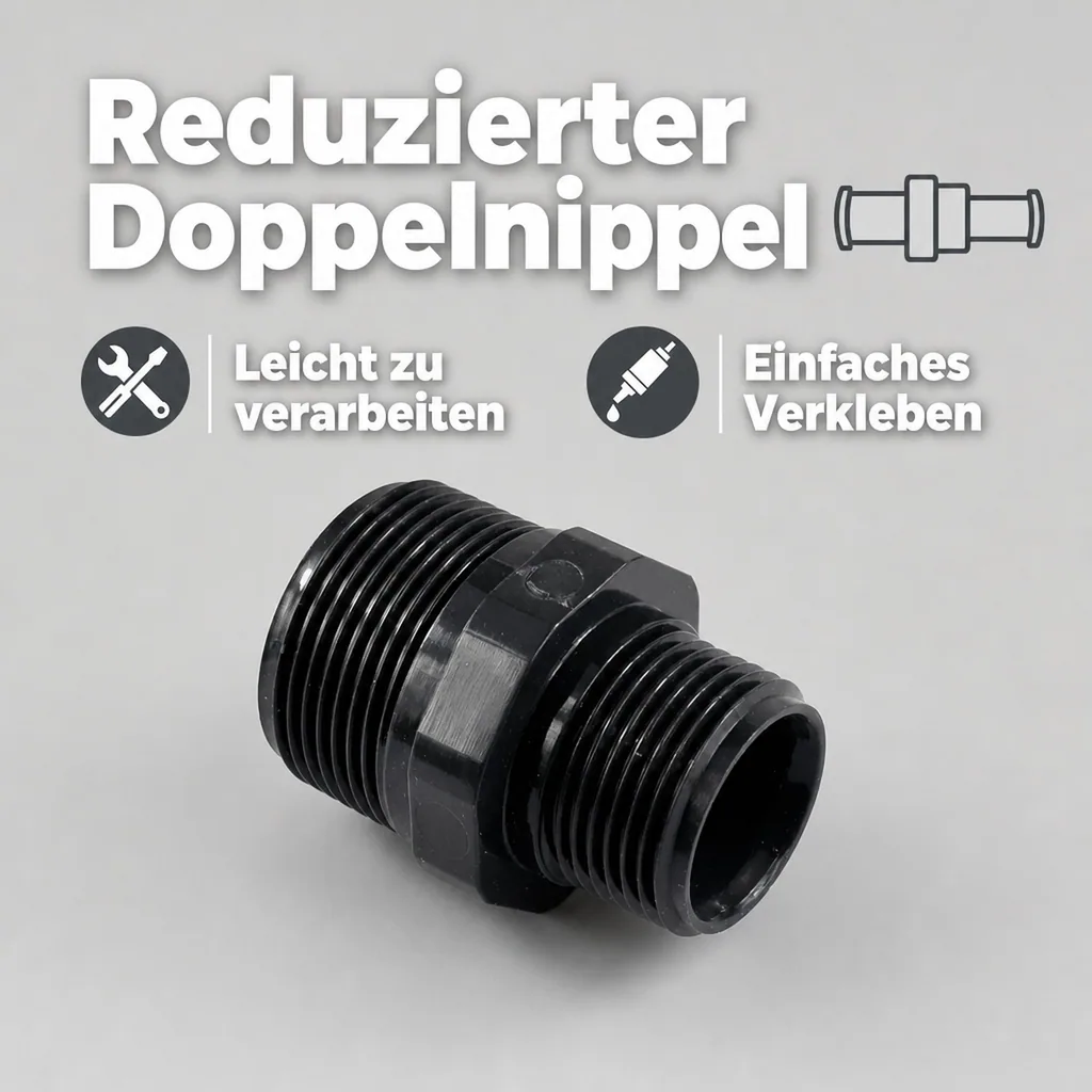 PVC - U Doppelnippel reduziert AG 1 1/4" x 3/4"