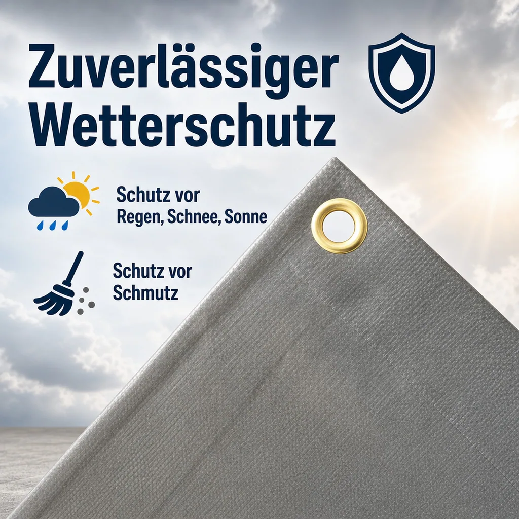 Abdeckplane 280 g/m², 4x8 (32m²), grau, wasserdicht, reißfest