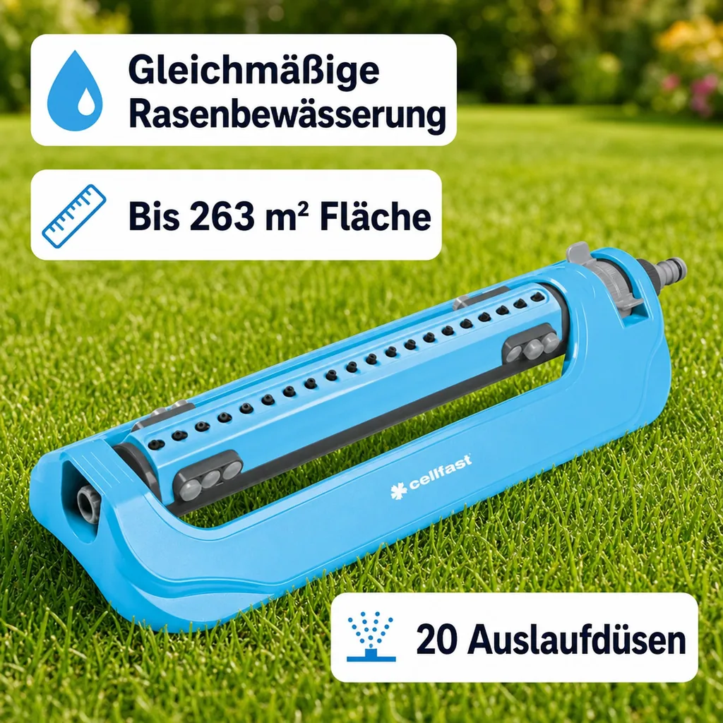 Rasensprenger, Pendelsprenger, einstellbar, 263 m²