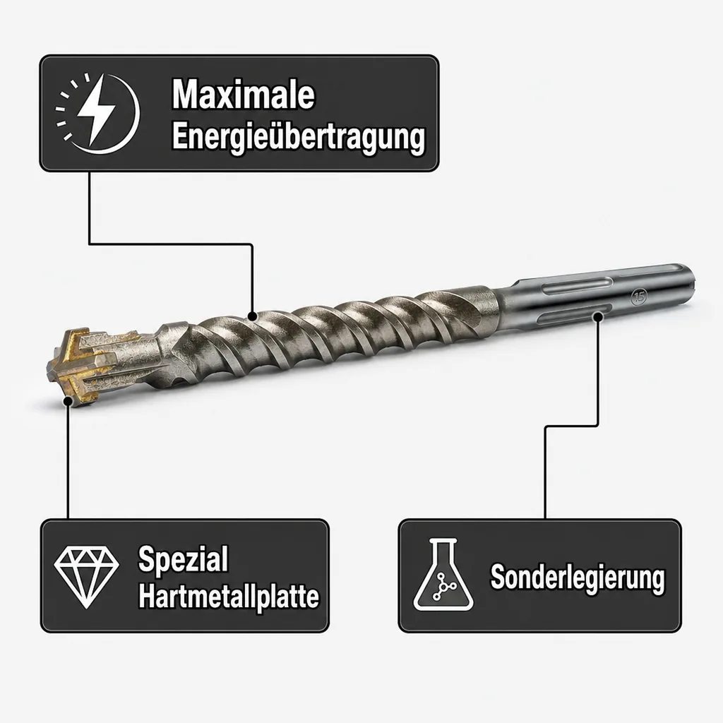 Hammerbohrer für SDS-MAX 4-Schneider Ø 30,0mm x 600mm Länge