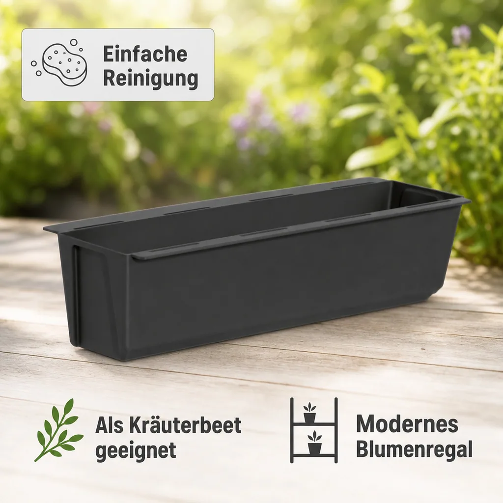 Pflanzkasten Europalette anthrazit, Pflanzgefäß, Palettenmöbel