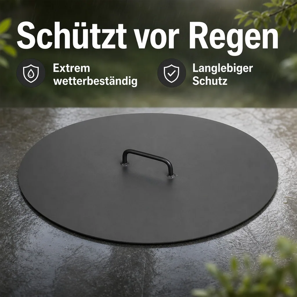 Feuerschalen Deckel, Deckel für Feuerschale 101cm, Stahl, Feuerschale Abdeckung