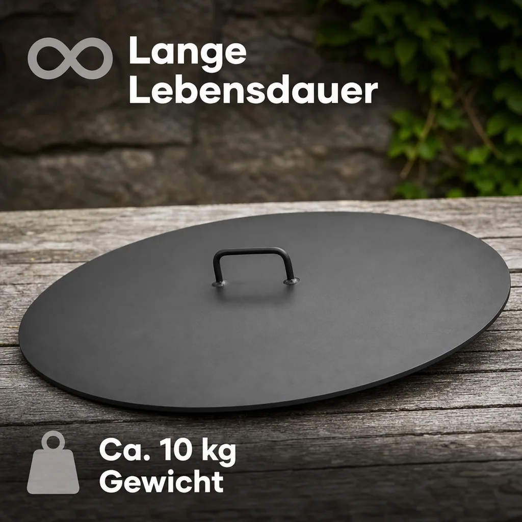 Feuerschalen Deckel, Deckel für Feuerschale 101cm, Stahl, Feuerschale Abdeckung