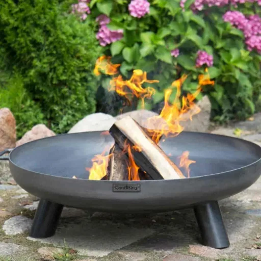 Feuerschale 60 cm, Garten Feuerstelle aus Stahl, BALI, Naturstahl
