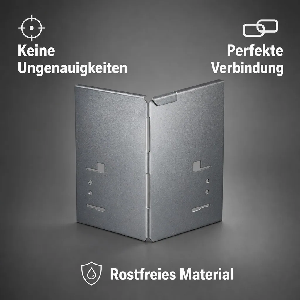 Alu/Zink Ecke für Rasenkanten Metall 13.5cm  | Rasenkanten | Beeteinfassung | Beetumrandung | Beetbegrenzungen, Color-GS: grau