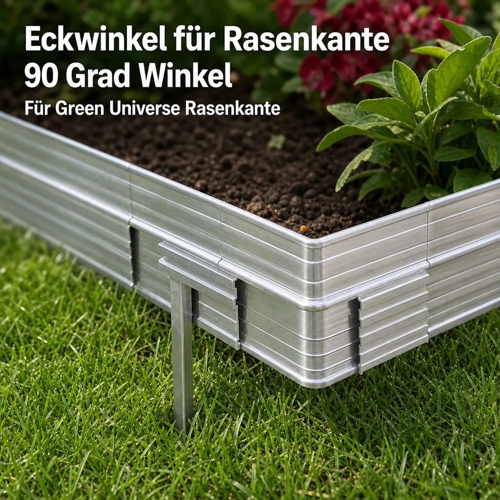 Eckwinkel 90 grad für Rasenkante Green Universe 10 cm | Beeteinfassung | Beetumrandung | Beetbegrenzungen