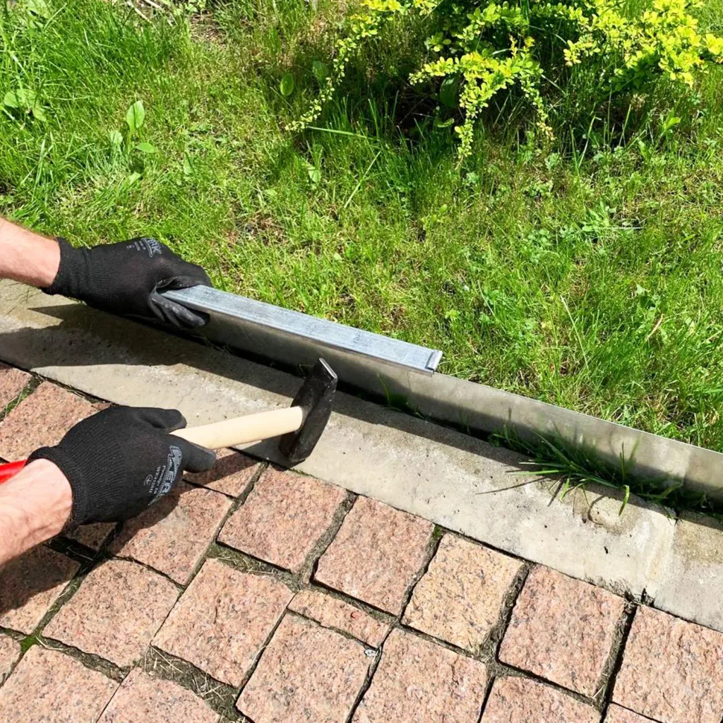 Rasenkantenband Metall Alu/Zink 25cm x 10Meter | Rasenkanten | Beeteinfassung | Beetumrandung | Beetbegrenzungen