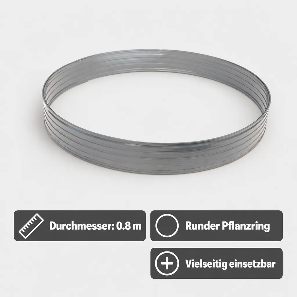 Baumring aus Alu Höhe 140 mm Durchmesser 0.8 m | Baumumrandung | Pflanzringe | Beeteinfassung | Rasenkante rund