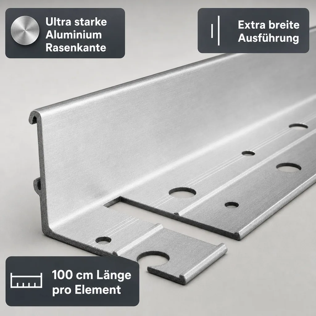 Ultra Starke Alu Rasenkanten 51mm x 100cm | Beeteinfassung | Beetumrandung | Beetbegrenzungen