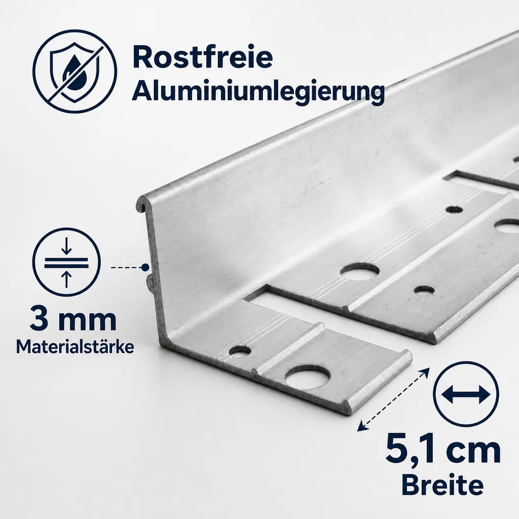 Ultra Starke Alu Rasenkanten 51mm x 100cm | Beeteinfassung | Beetumrandung | Beetbegrenzungen