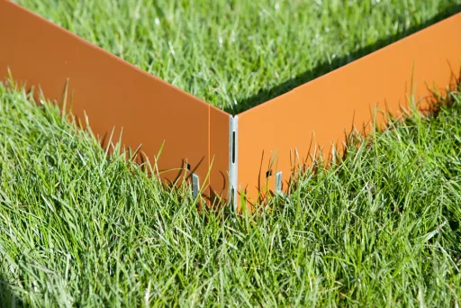Alu/Zink Ecke für Rasenkanten Metall 13.5cm  | Rasenkanten | Beeteinfassung | Beetumrandung | Beetbegrenzungen, Color-GS: ohne Farbe