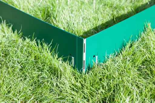Alu/Zink Ecke für Rasenkanten Metall 13.5cm  | Rasenkanten | Beeteinfassung | Beetumrandung | Beetbegrenzungen, Color-GS: ohne Farbe