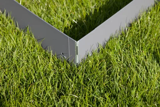 Alu/Zink Ecke für Rasenkanten Metall 13.5cm  | Rasenkanten | Beeteinfassung | Beetumrandung | Beetbegrenzungen, Color-GS: ohne Farbe