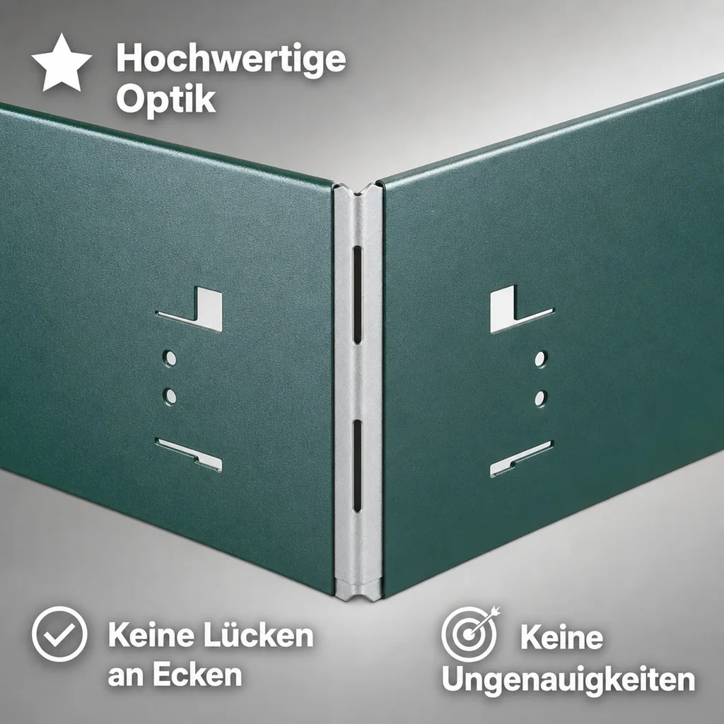 Alu/Zink Ecke für Rasenkanten Metall 13.5cm  | Rasenkanten | Beeteinfassung | Beetumrandung | Beetbegrenzungen, Color-GS: ohne Farbe