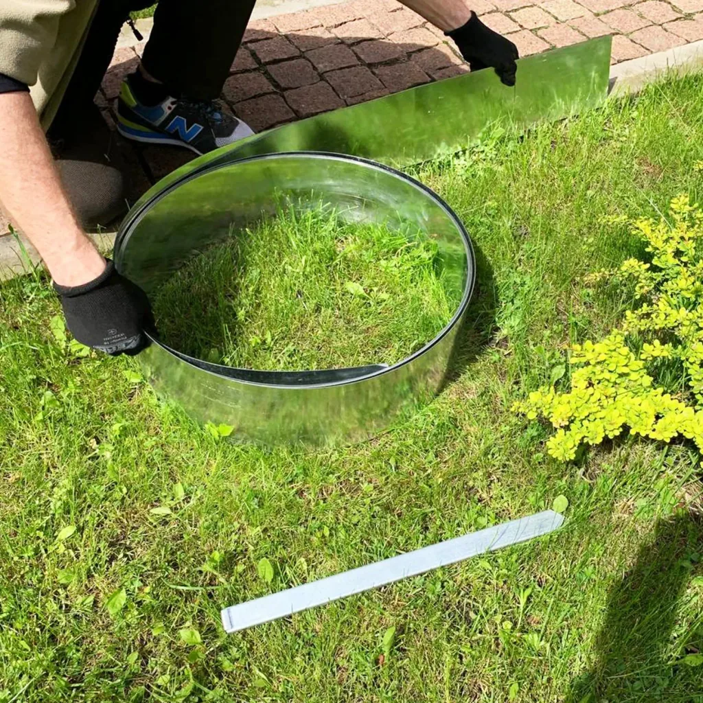 Rasenkantenband Metall Alu/Zink 20 cm x 10 Meter | Rasenkanten | Beeteinfassung | Beetumrandung | Beetbegrenzungen