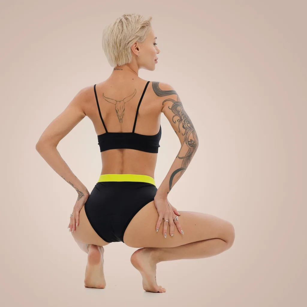 Weekiss High Waist Lemon Periodenunterwäsche, Menstruationsunterwäsche, Periodenslip, Größe: XXL (44); Mengen-Rabatte: ohne; Farbe Weekiss: Schwarz