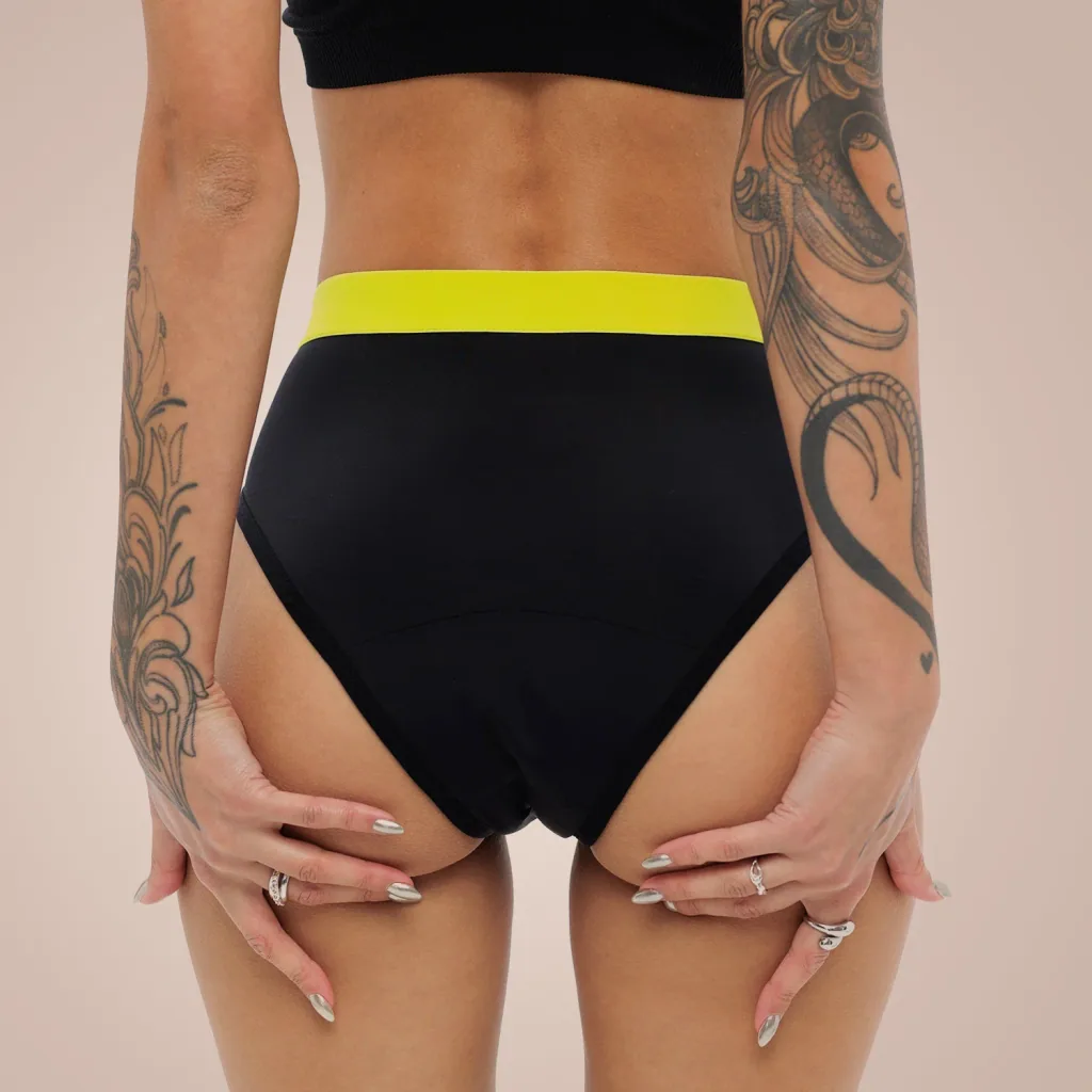 Weekiss High Waist Lemon Periodenunterwäsche, Menstruationsunterwäsche, Periodenslip, Größe: XXL (44); Mengen-Rabatte: ohne; Farbe Weekiss: Schwarz
