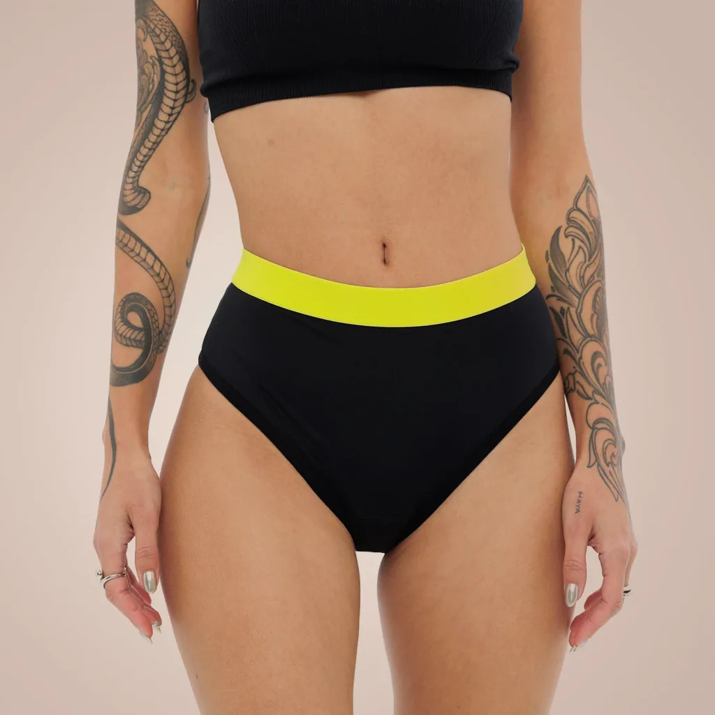 Weekiss High Waist Lemon Periodenunterwäsche, Menstruationsunterwäsche, Periodenslip, Größe: XXL (44); Mengen-Rabatte: ohne; Farbe Weekiss: Schwarz