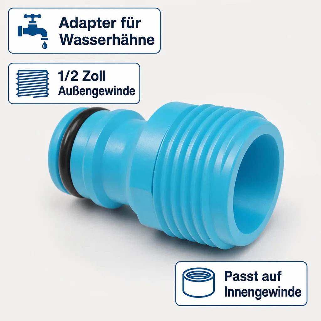 Wasserhahnanschluss, 1/2 Zoll, Aussengewinde Adapter