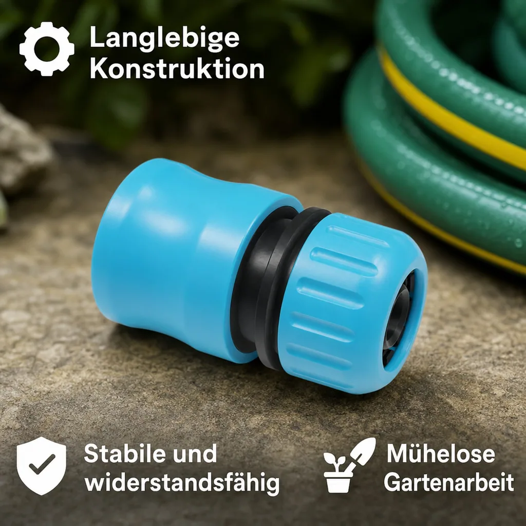 Schnellkupplung 1/2 Zoll, Schlauchkupplung, ohne Wasserstop