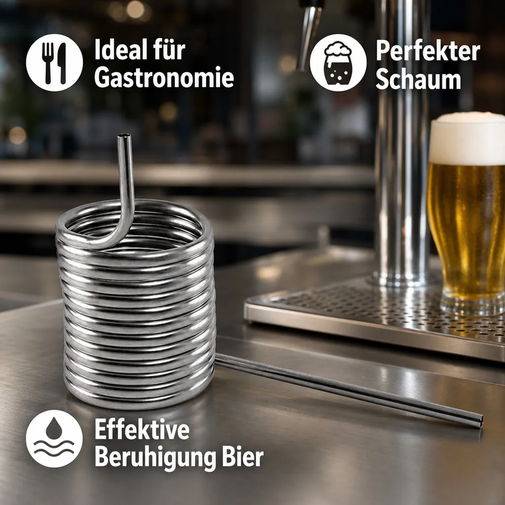 Kühlschlange, Kühlspirale, Beruhigungsschlange, CNS, d14 cm, gedreht, Ausführung: rechts-gedreht