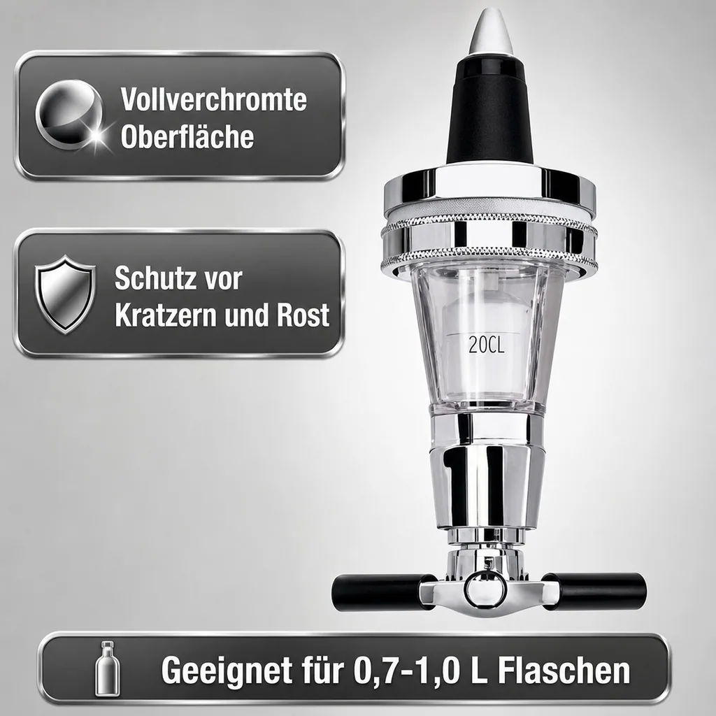 ROYAL Portionierer, Getränkeportionierer, Schnapsspender - mit Zählwerk (Schwarz): Präzise Dosierung & Höherer Gewinn für Bars & Restaurants, Ausschankmenge: 40 ml