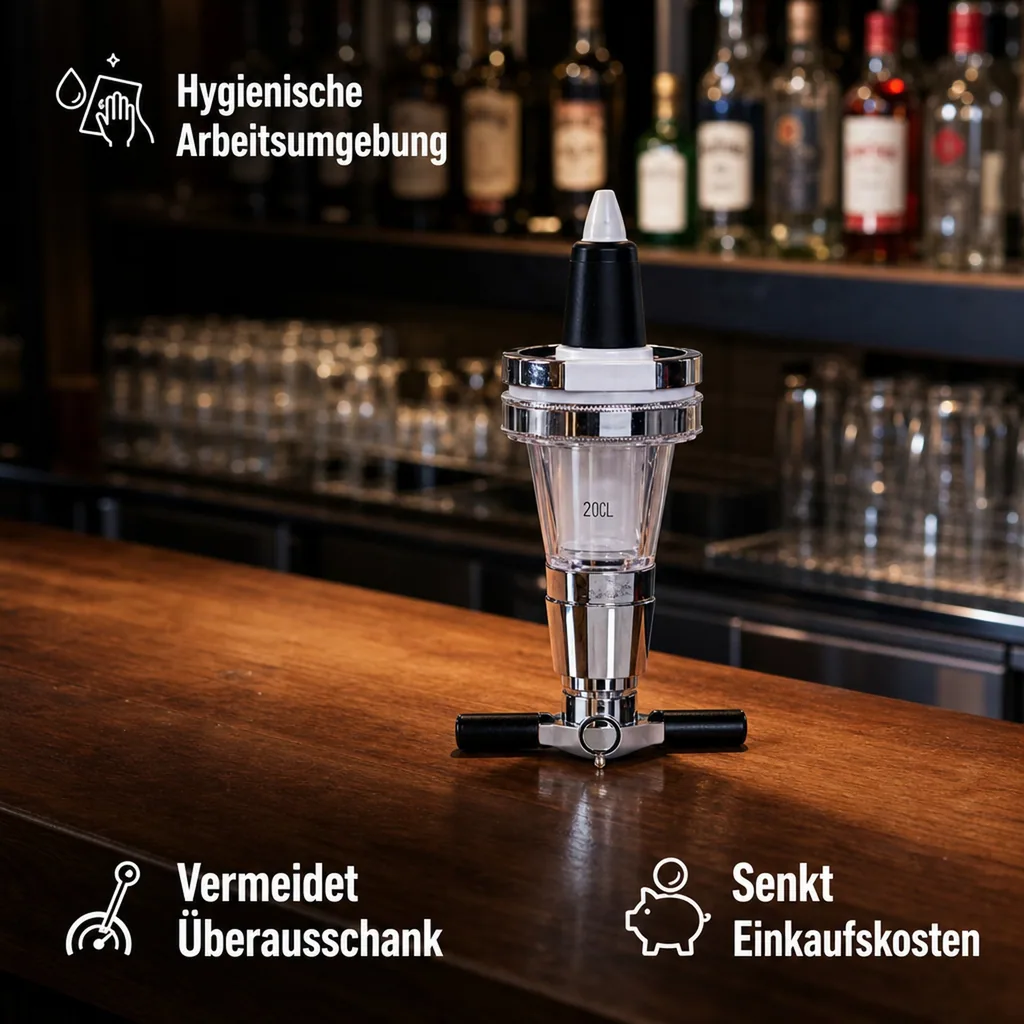 ROYAL Portionierer, Getränkeportionierer, Schnapsspender - mit Zählwerk (Schwarz): Präzise Dosierung & Höherer Gewinn für Bars & Restaurants, Ausschankmenge: 40 ml