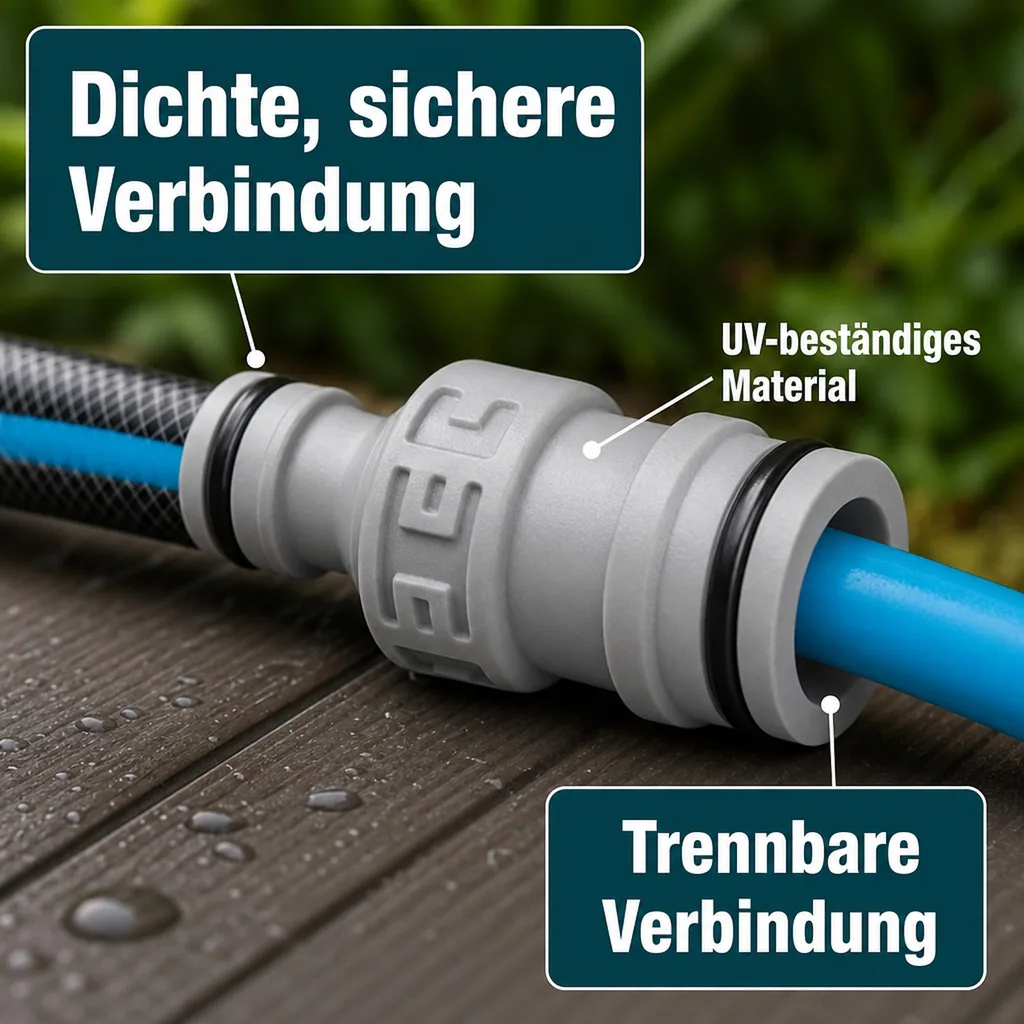 Kupplungsverbinder, Schlauchverbinder, Gartenschlauch, 3/4 Zoll, 1/2 Zoll, 1 Zoll