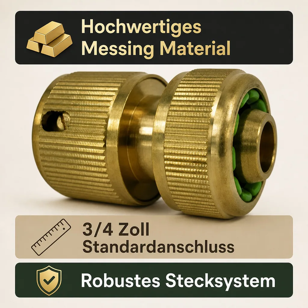 Messing Stecksystem 3/4" Zoll Schnellkupplung ohne Wasserstop