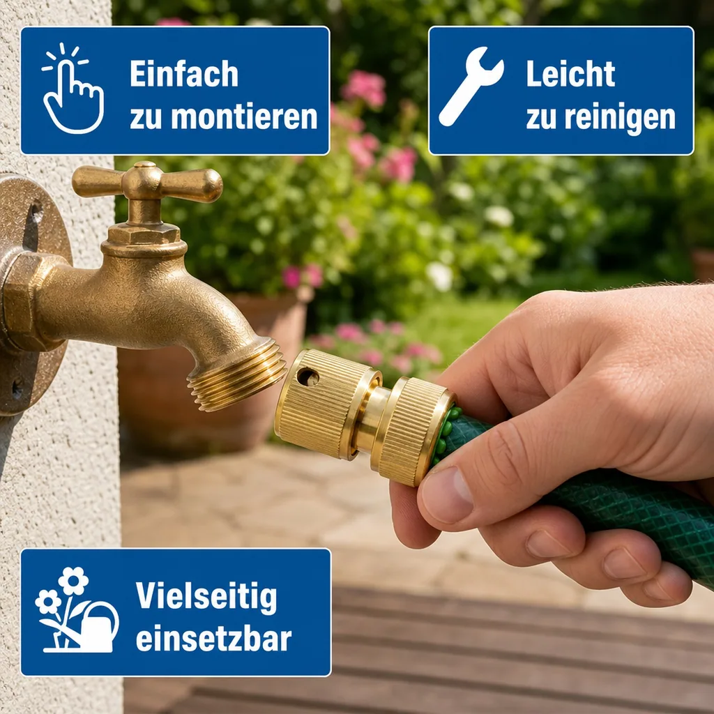 Messing Stecksystem 3/4" Zoll Schnellkupplung ohne Wasserstop