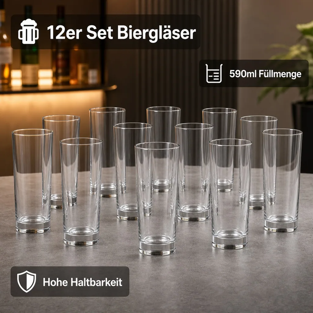 Gläser, Biergläser 12er Set, Istanbul - 590ml