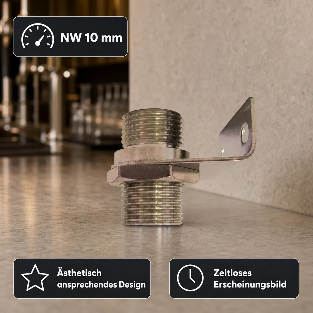 Wandhalter - 5/8 Zoll beidseitig, mit Haltewinkel, NW: 10 mm