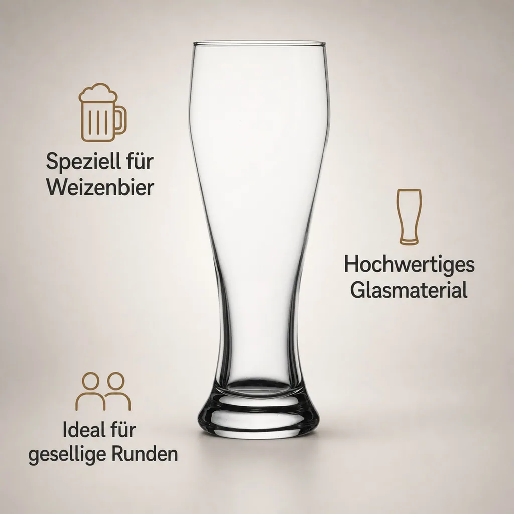 Biergläser, Weizengläser für Weizenbier, 6er Set - 415ml