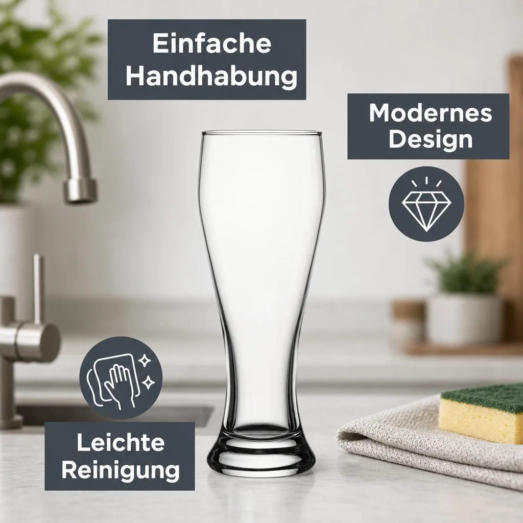 Biergläser, Weizengläser für Weizenbier, 6er Set - 415ml