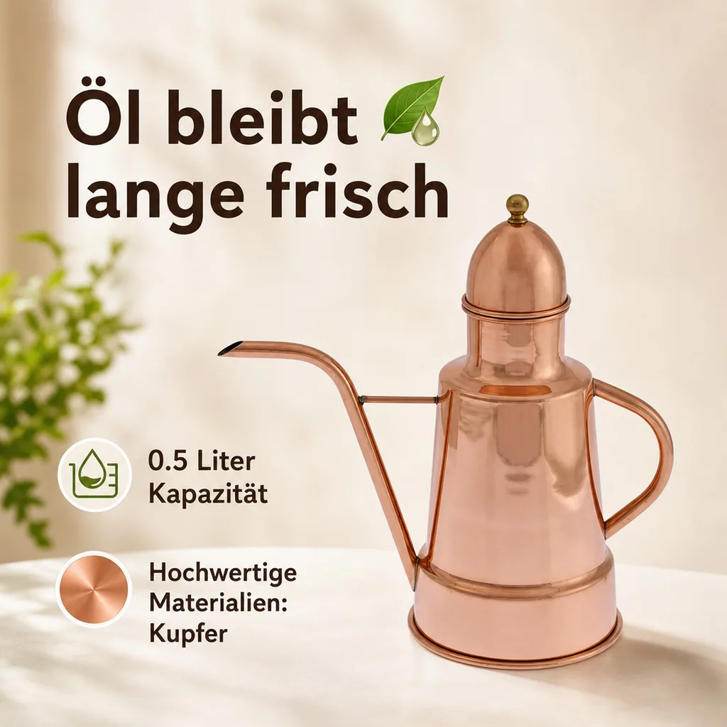 Oil Dispenser, Ölflasche aus Kupfer und Messing, Liter: 0.5 Liter