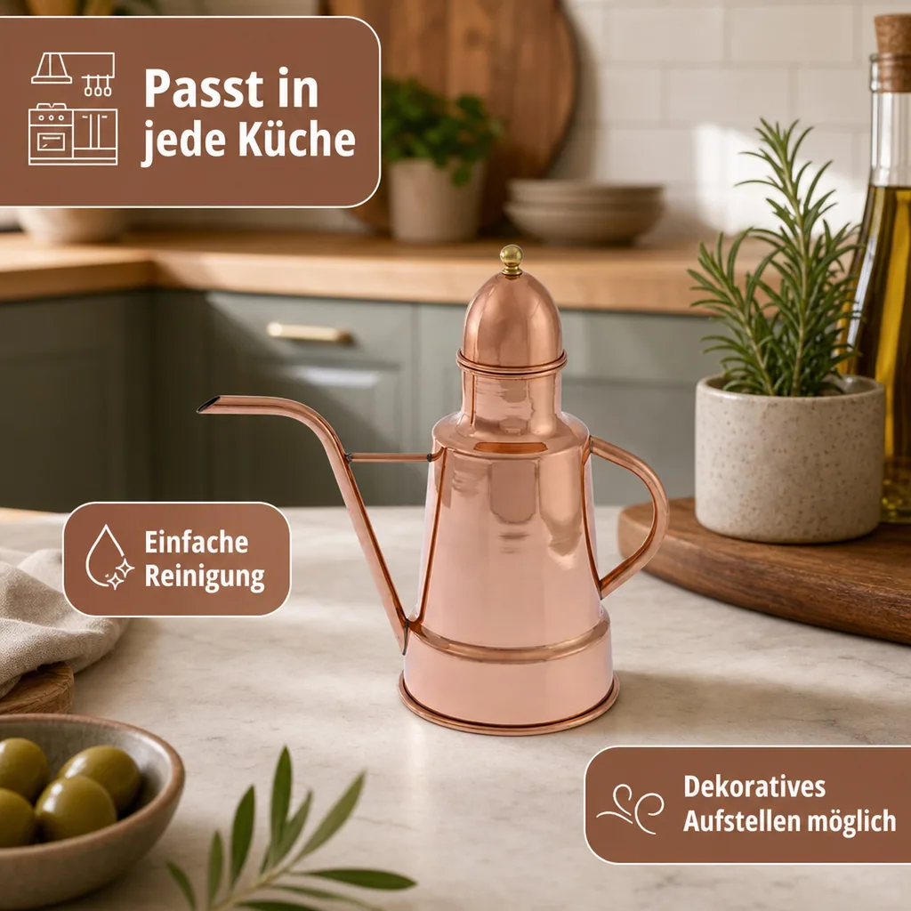 Oil Dispenser, Ölflasche aus Kupfer und Messing, Liter: 0.5 Liter