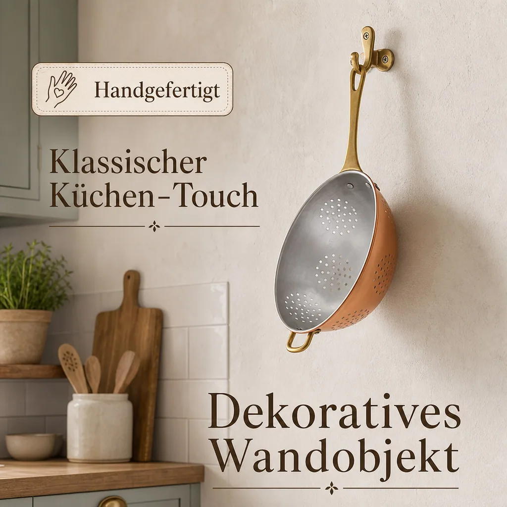 Sieb, Kupfersieb - mit verzinnter Innenseite enthält einen Messinggriff, Durchmesser: 24 cm