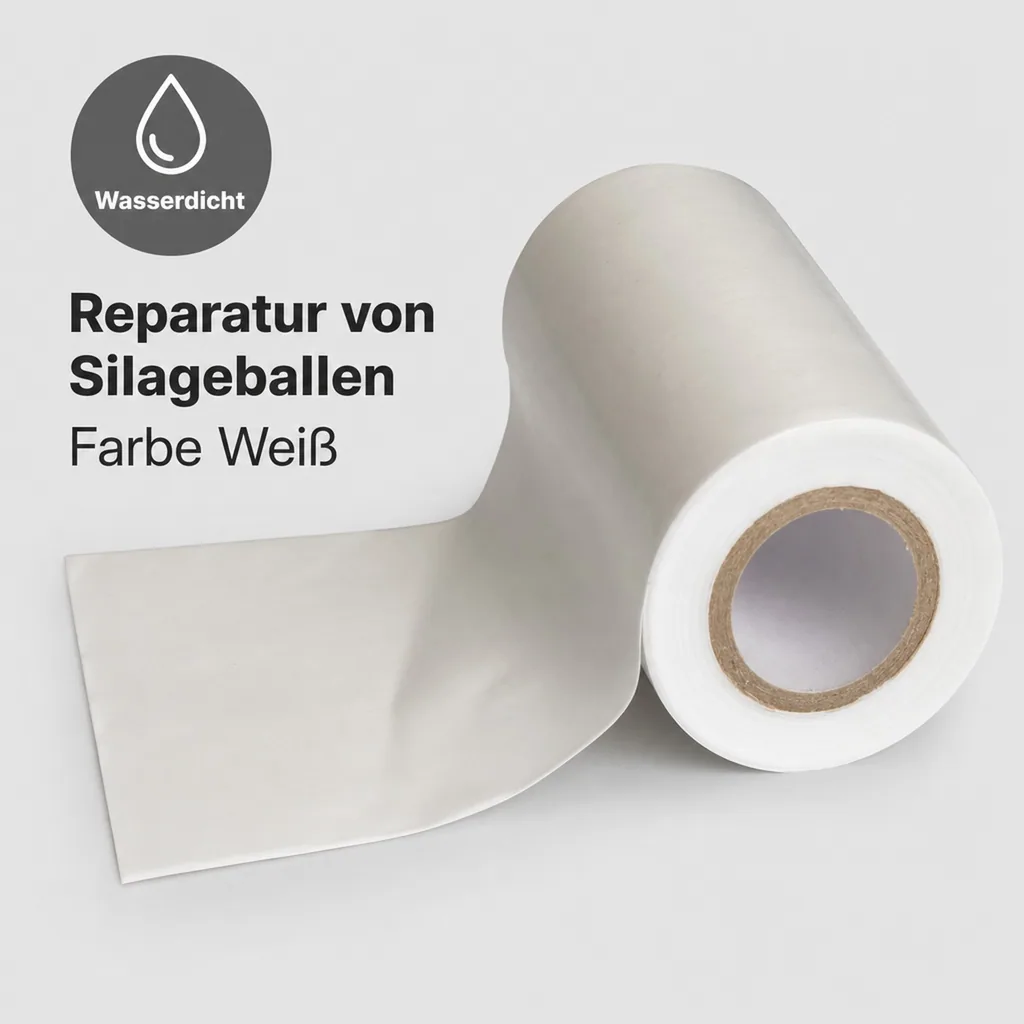 Reparaturband, Siloklebeband, Folienklebeband, weiß, 0,1 x 10m, UV-stabil