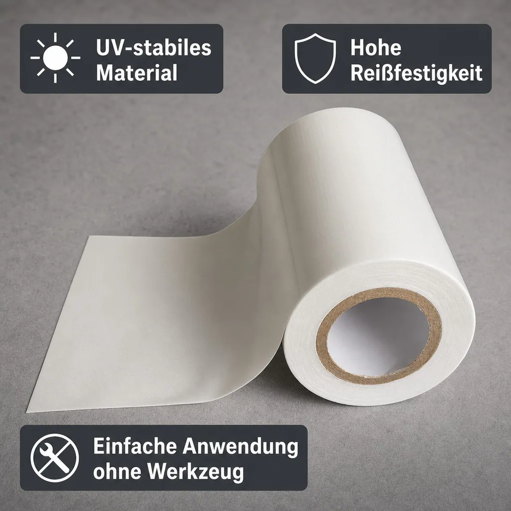 Reparaturband, Siloklebeband, Folienklebeband, weiß, 0,1 x 10m, UV-stabil