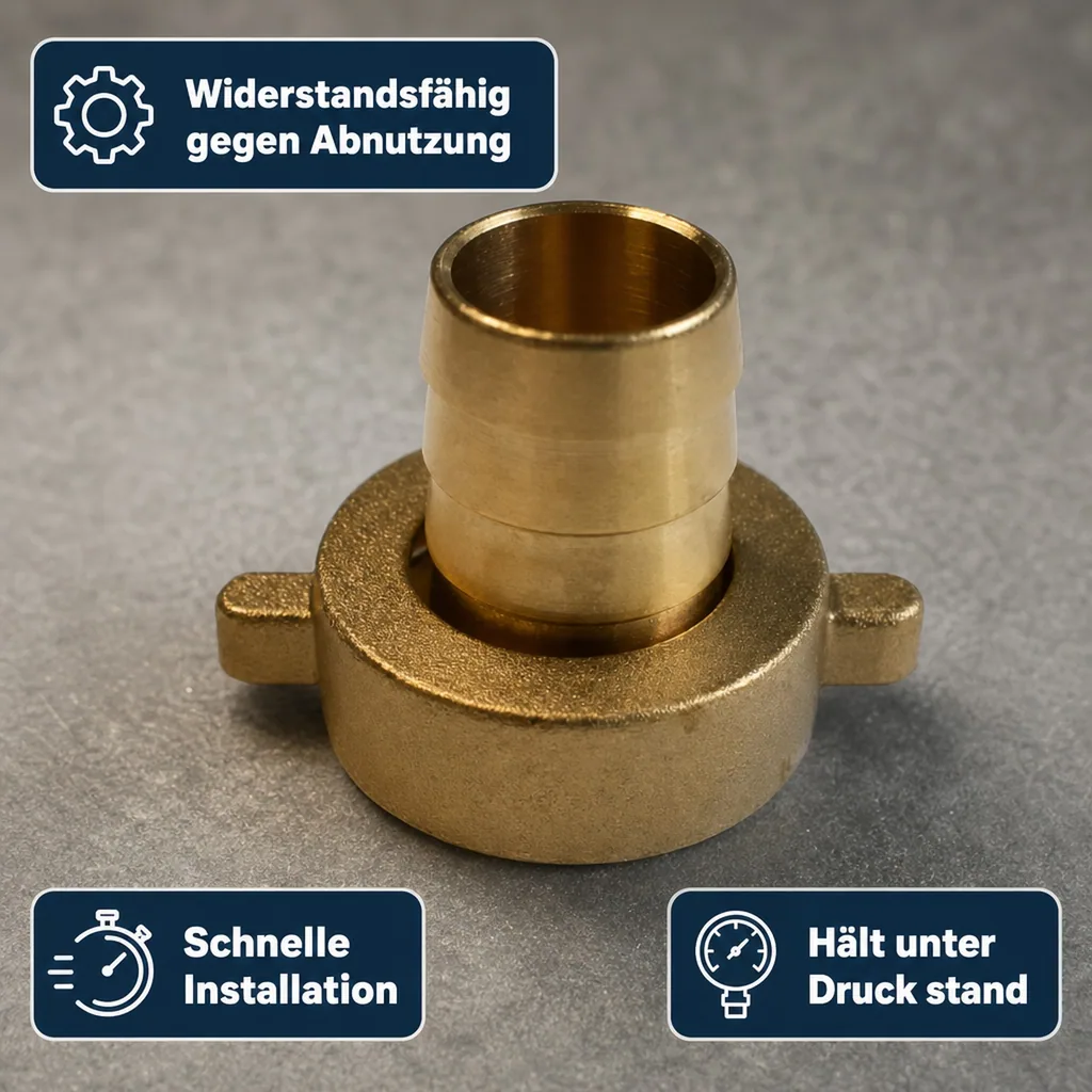 Schlauchverschraubung Messing, 1 1/4 Zoll IG, 32 mm, 2-teilig