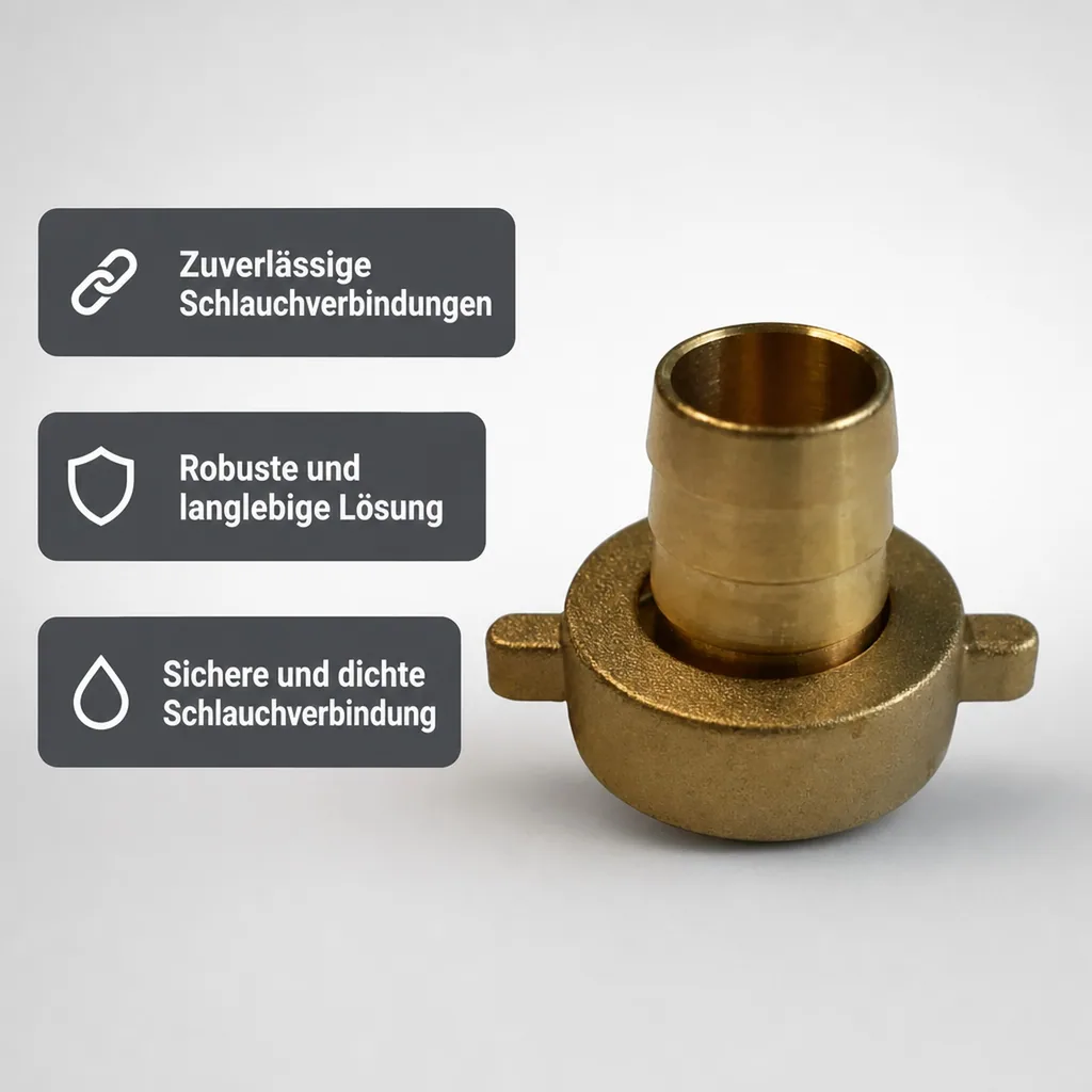 Schlauchverschraubung Messing, 1 1/4 Zoll IG, 32 mm, 2-teilig