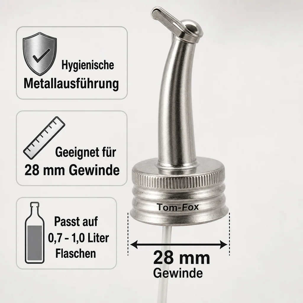 Flaschenausgießer, Ausgießer für flaschen - Tom-Fox, Ø 28,0 mm