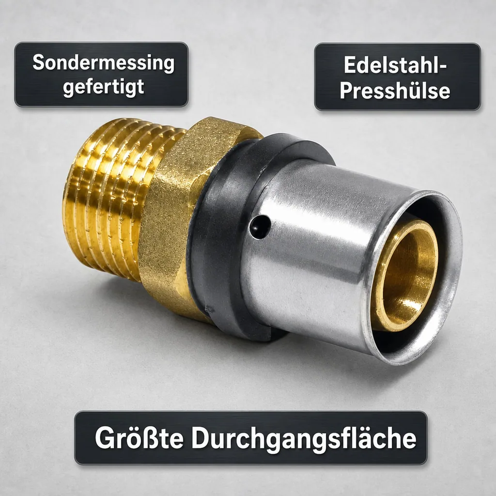 Pressfitting Kupplung 20 x 2 - 1/2" AG